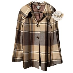 Women’s Laura Ashley Plaid Jacket Small lightweight